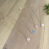 Girls Pendant Necklace - Flower, Heart, Butterfly, Shell