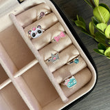 Girls Panda  and Pink Rhinestone Rings