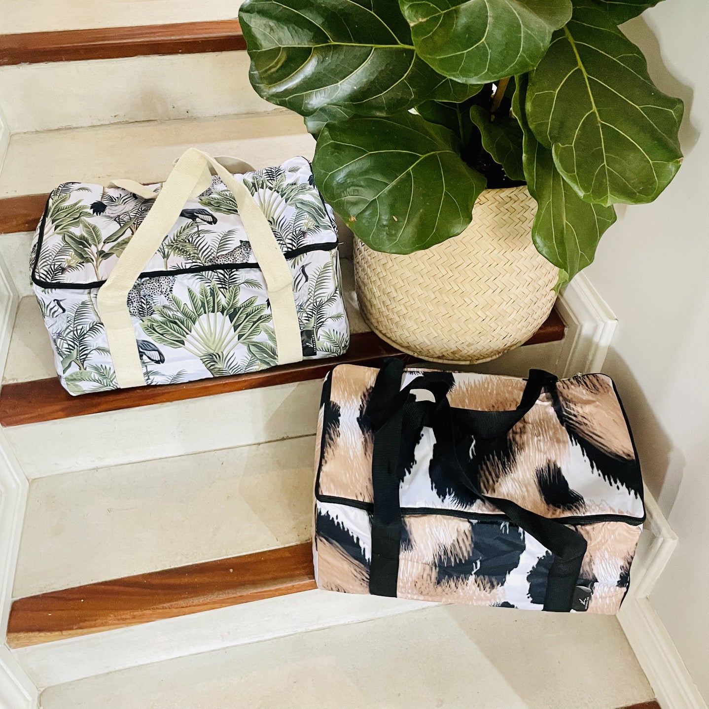 Acanthus and Into the Wild Family Cooler Bags top view