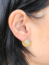 Disc & Dot Earrings Silver and Gold