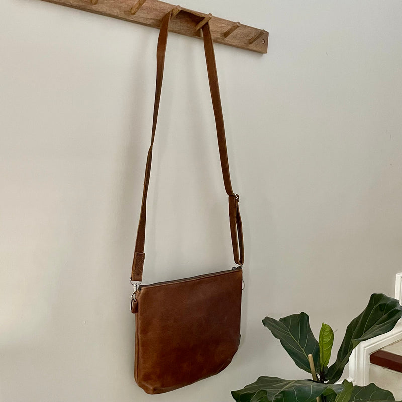 Leather Medium Size Sling Handbag