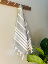 Grey Herringbone Turkish Handtowel