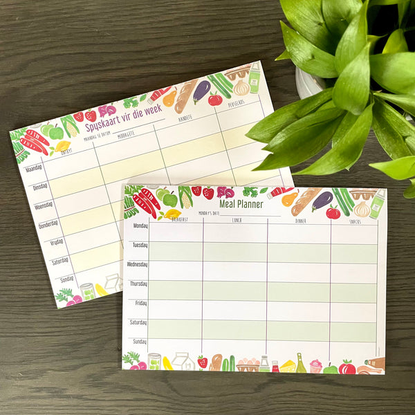 Meal planner note pad