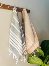 Grey Herringbone Turkish Handtowel