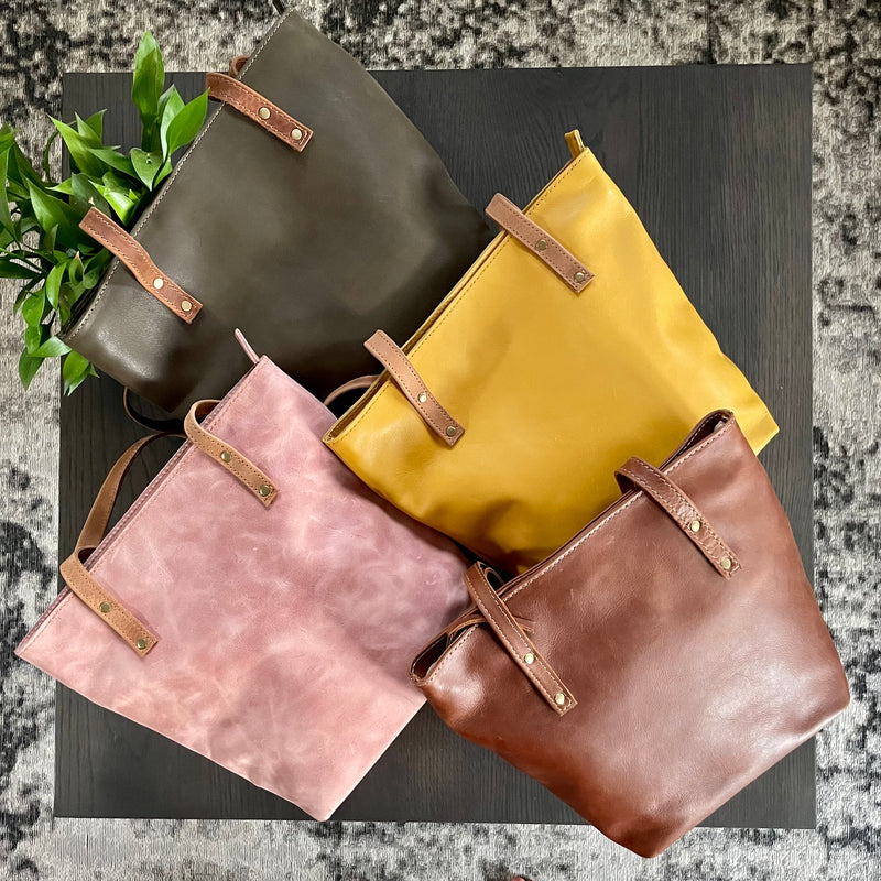 Olive, Mustard, Pink, Brown Handbags