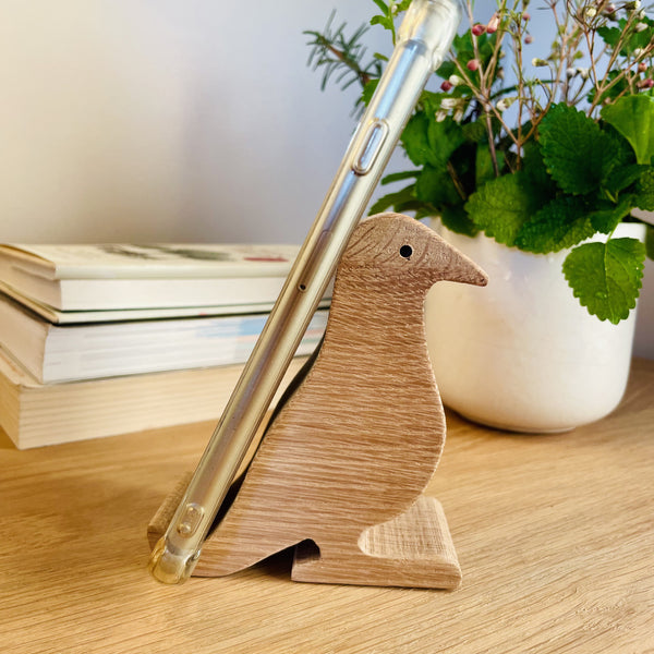 Wooden Bird Phone Stand