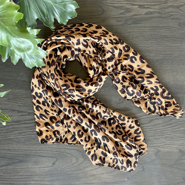 Sheer leopard print scarf
